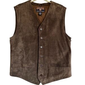 DULUTH TRADING COMPANY BROWN SUEDE VEST SIZE MEDIUM